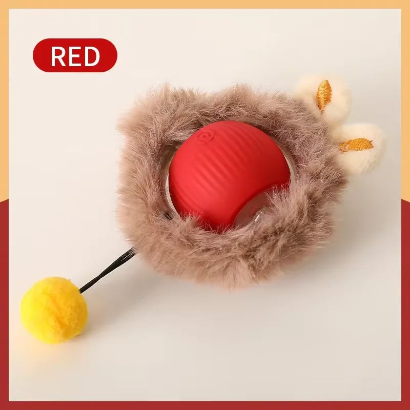 Cat Toy Ball Self Hi Ball Teasing Cat Rolling Ball Hair Pet Relieve Boredom Plush Teasing Cat Ball Cat Toys Pet
